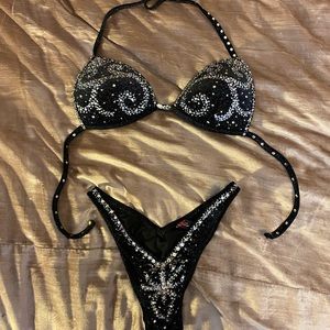 Black Victorian figure suit